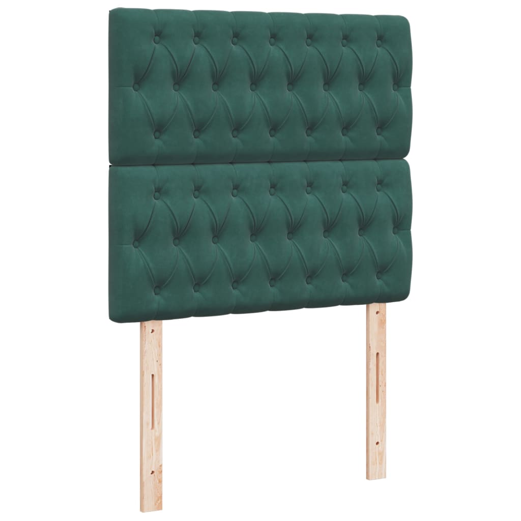 vidaXL Box spring postel s matrací tmavě zelená 90x200 cm samet