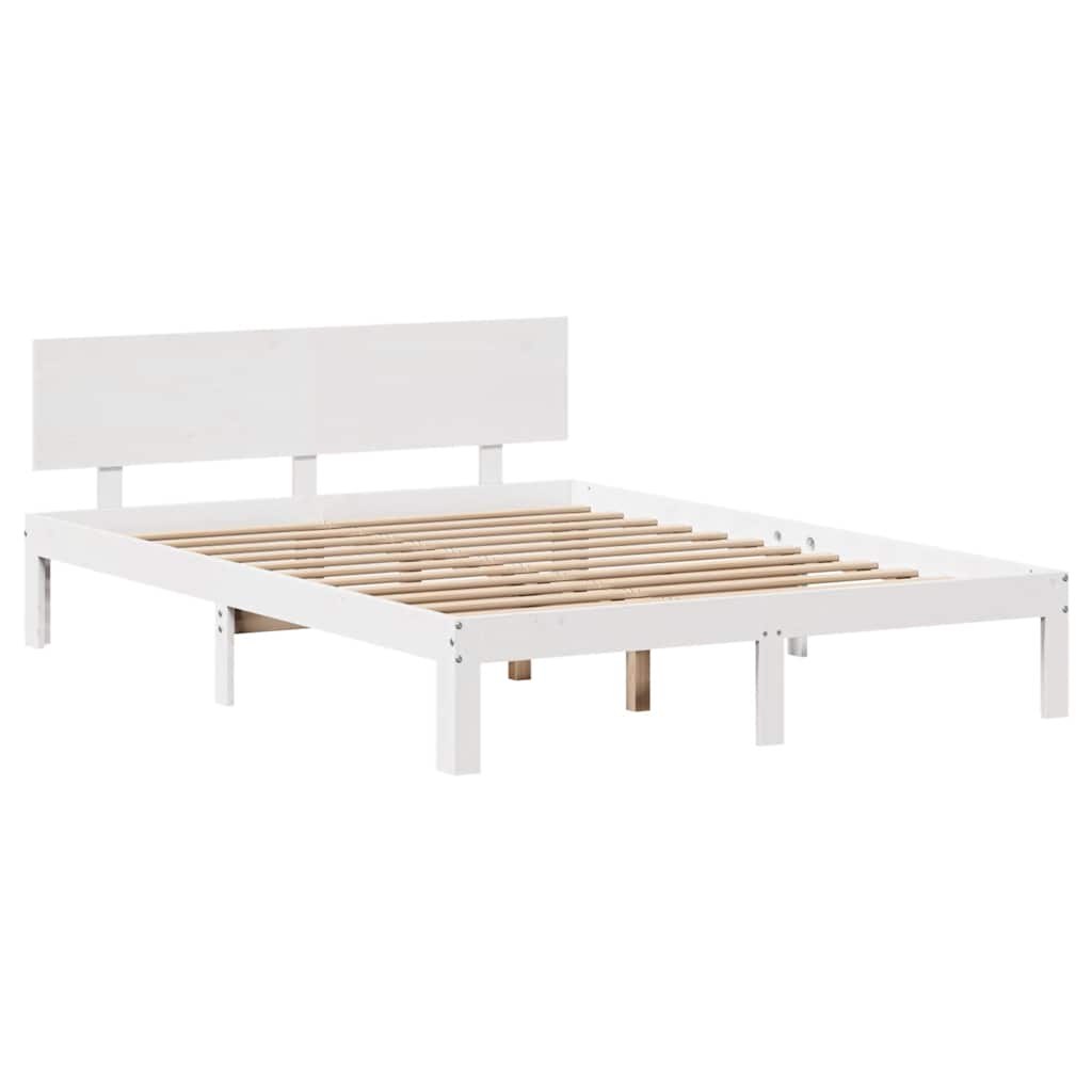 vidaXL Rám postele se zásuvkami bílý 160 x 200 cm masivní borovice