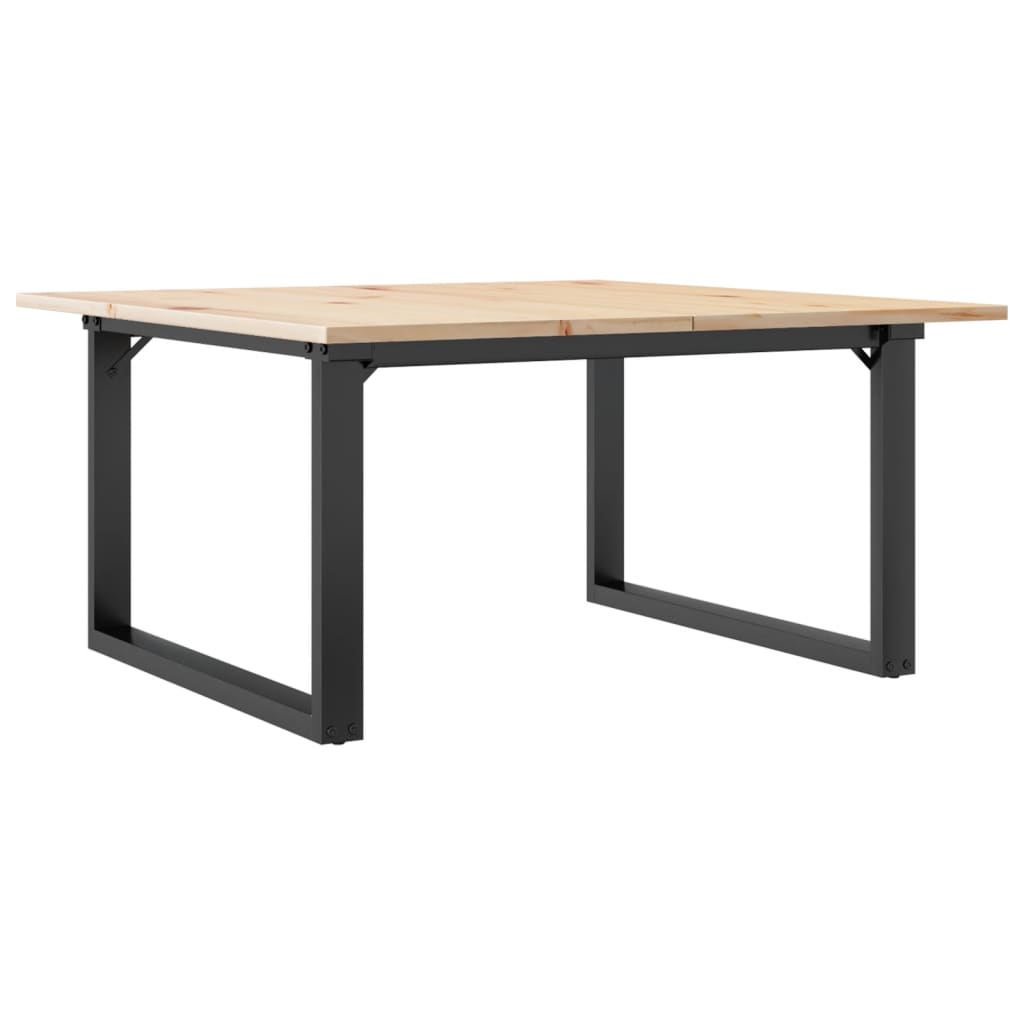 vidaXL Konferenční stolek s O rámem 80x80x45 cm borové dřevo a ocel