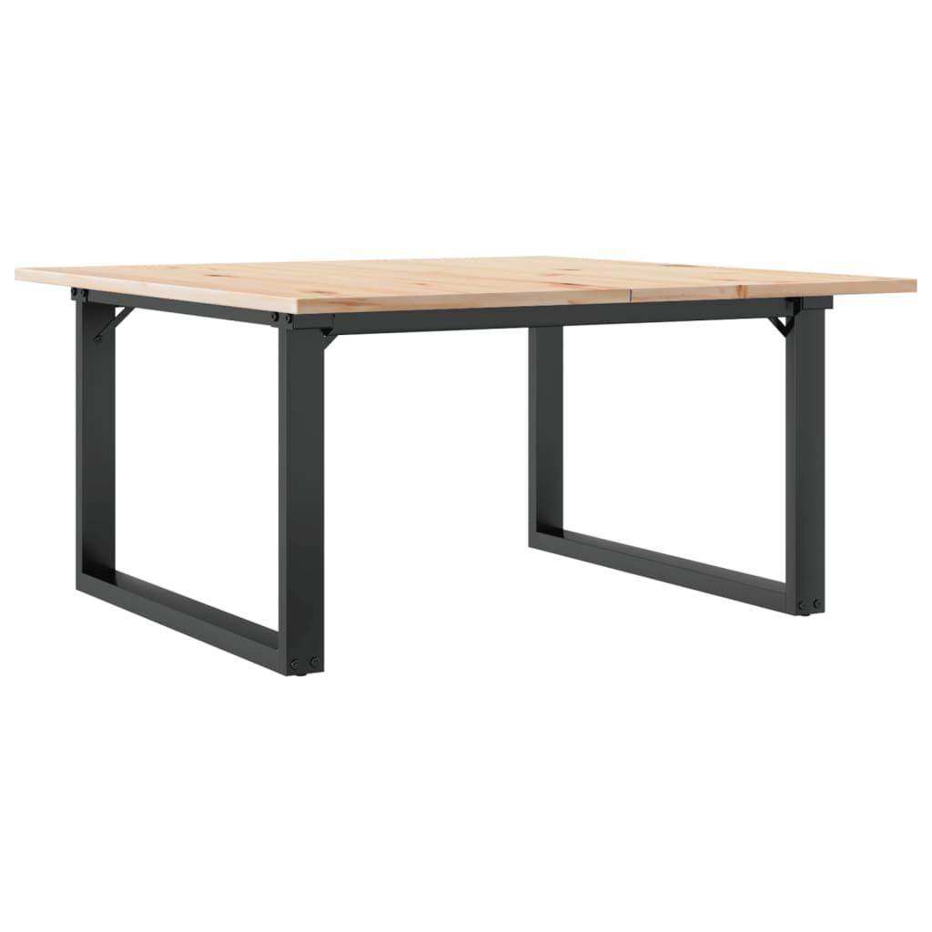 vidaXL Konferenční stolek s O rámem 80x80x45 cm borové dřevo a ocel