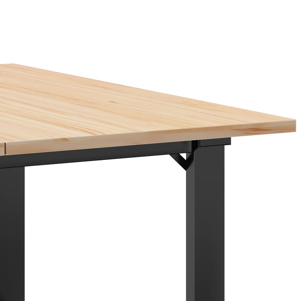 vidaXL Konferenční stolek s O rámem 80x80x45 cm borové dřevo a ocel