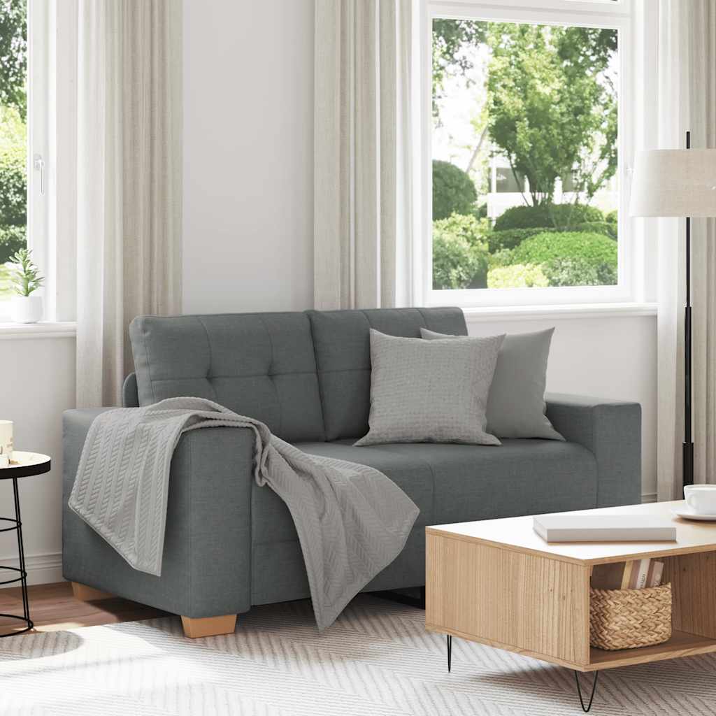 Levně vidaXL Loveseat Sofa Dark Grey 160x77x82 cm Fabric