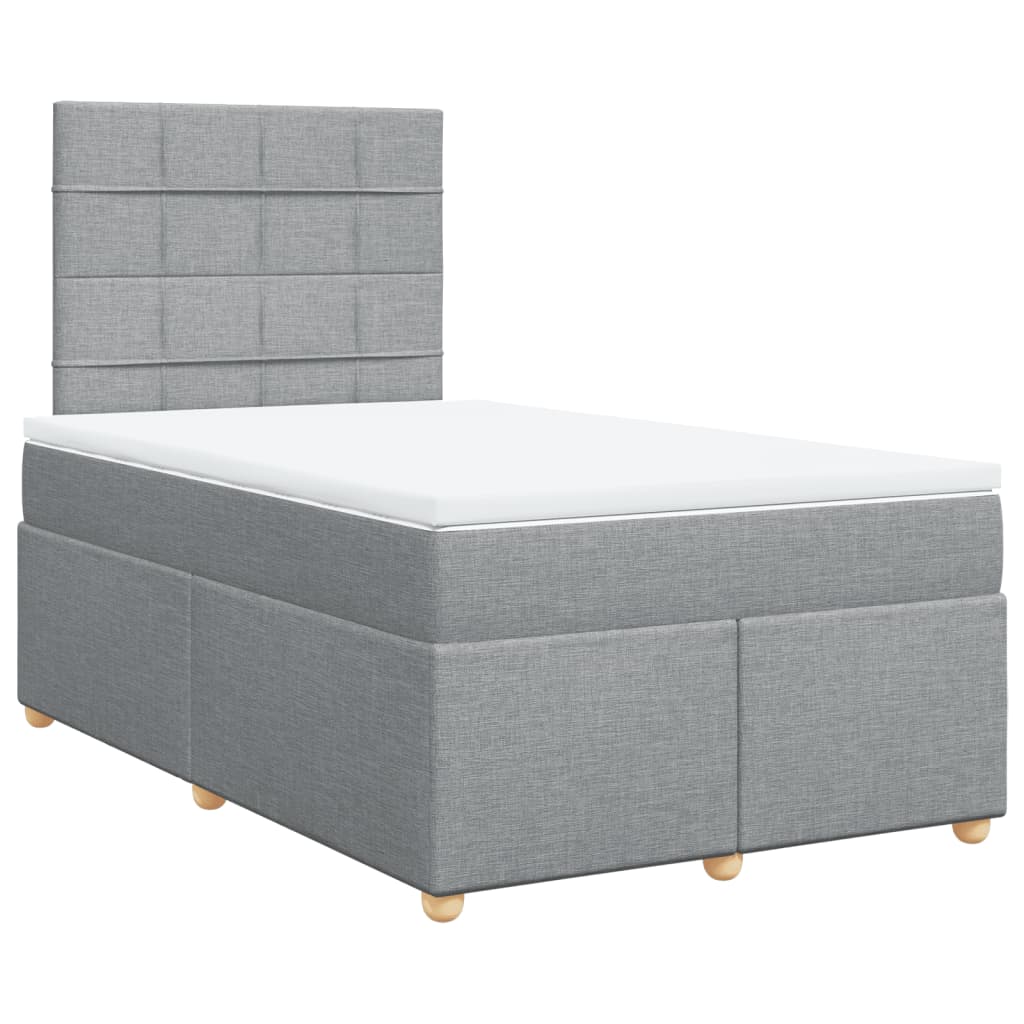 vidaXL Box spring postel s matrací světle šedá 120x190 cm textil