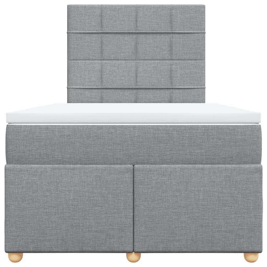 vidaXL Box spring postel s matrací světle šedá 120x190 cm textil