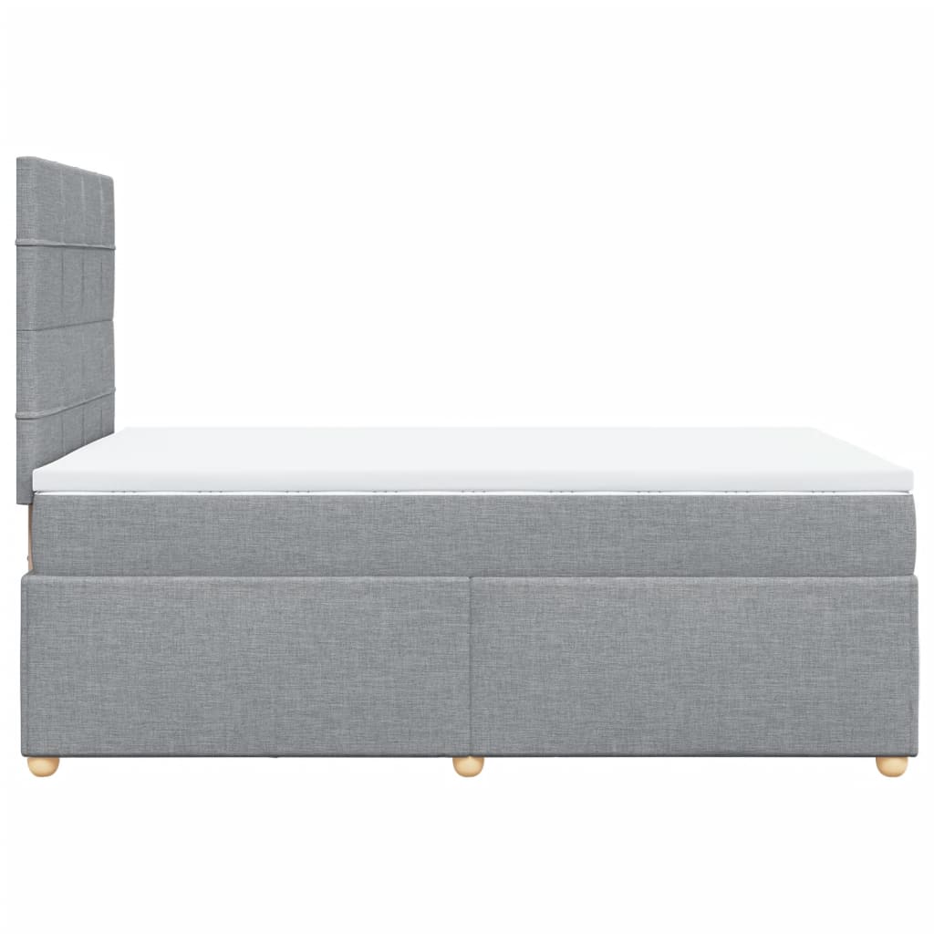 vidaXL Box spring postel s matrací světle šedá 120x190 cm textil