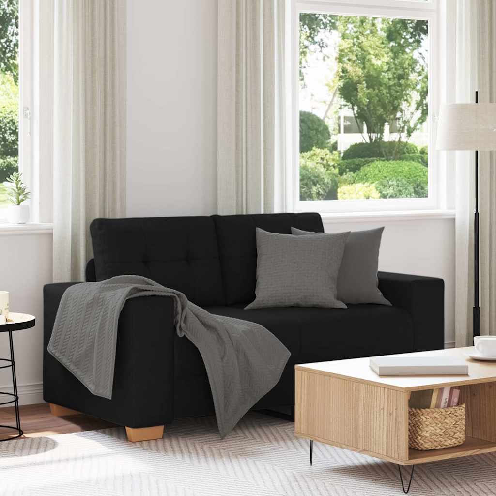 Levně vidaXL Loveseat Sofa Černý 160x77x82 cm textil