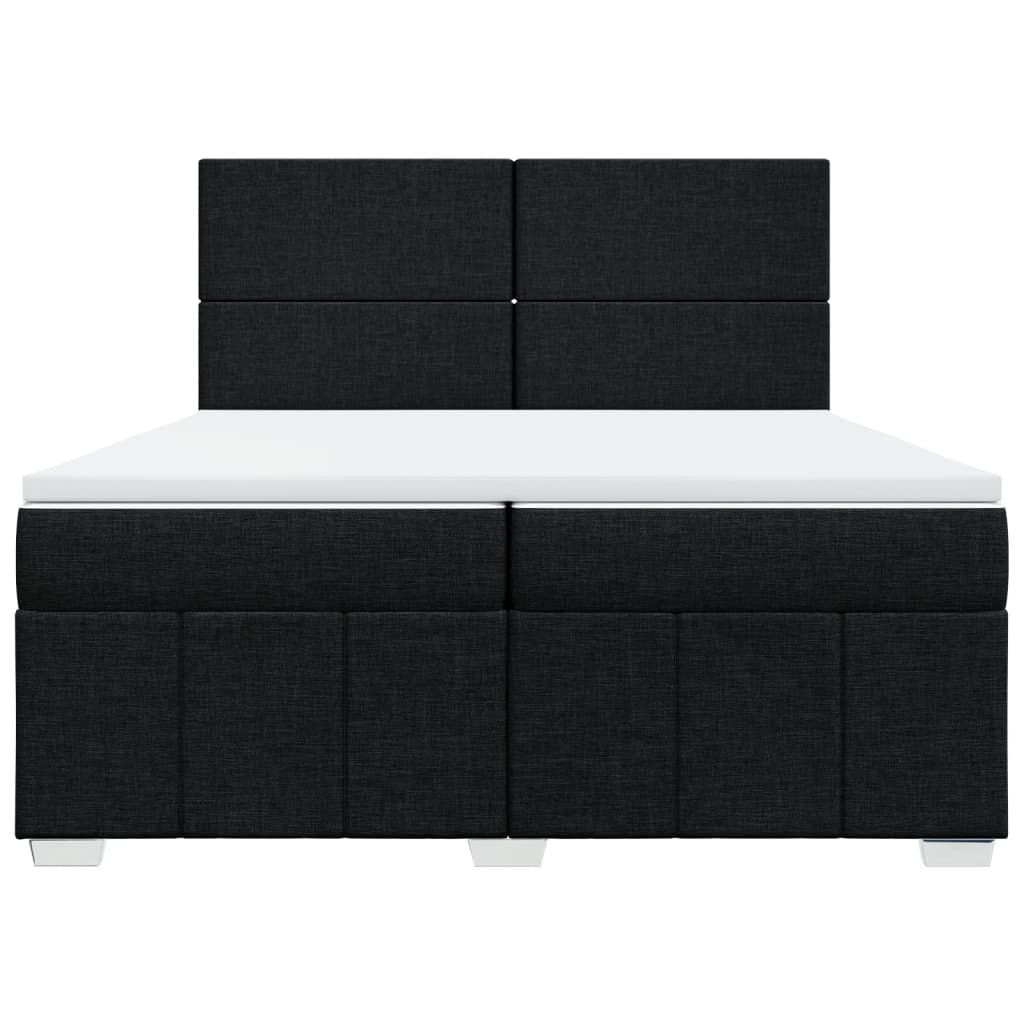 vidaXL Box spring postel s matrací černá 200x200 cm textil