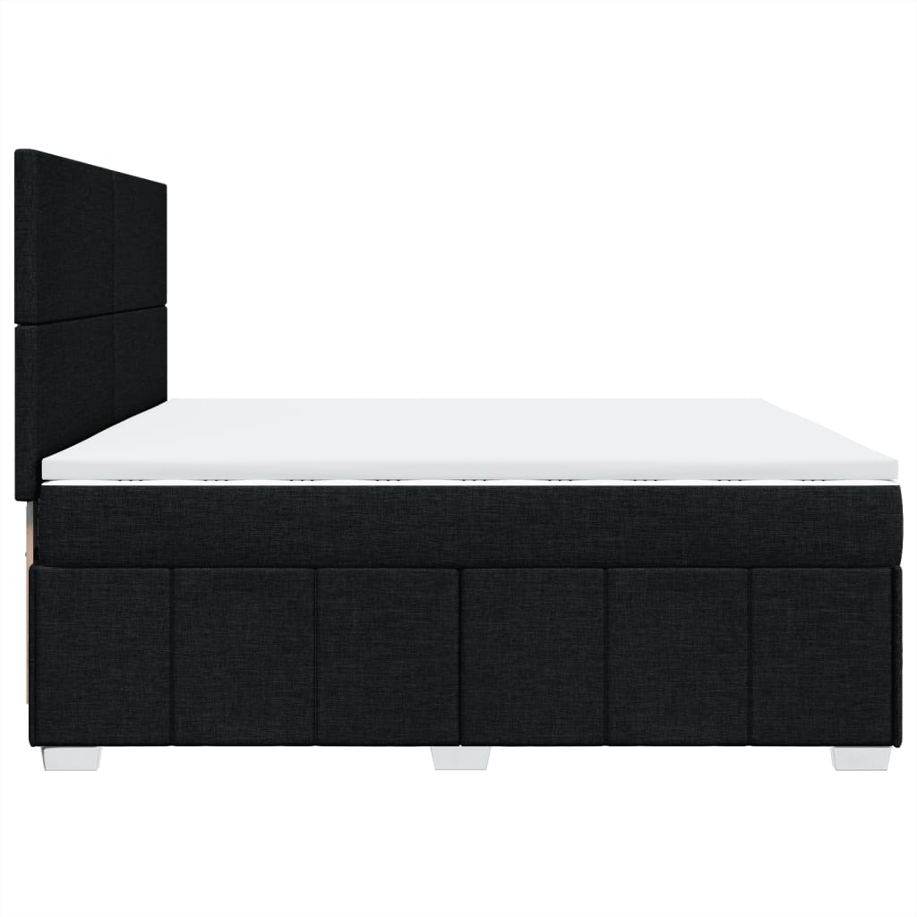 vidaXL Box spring postel s matrací černá 200x200 cm textil