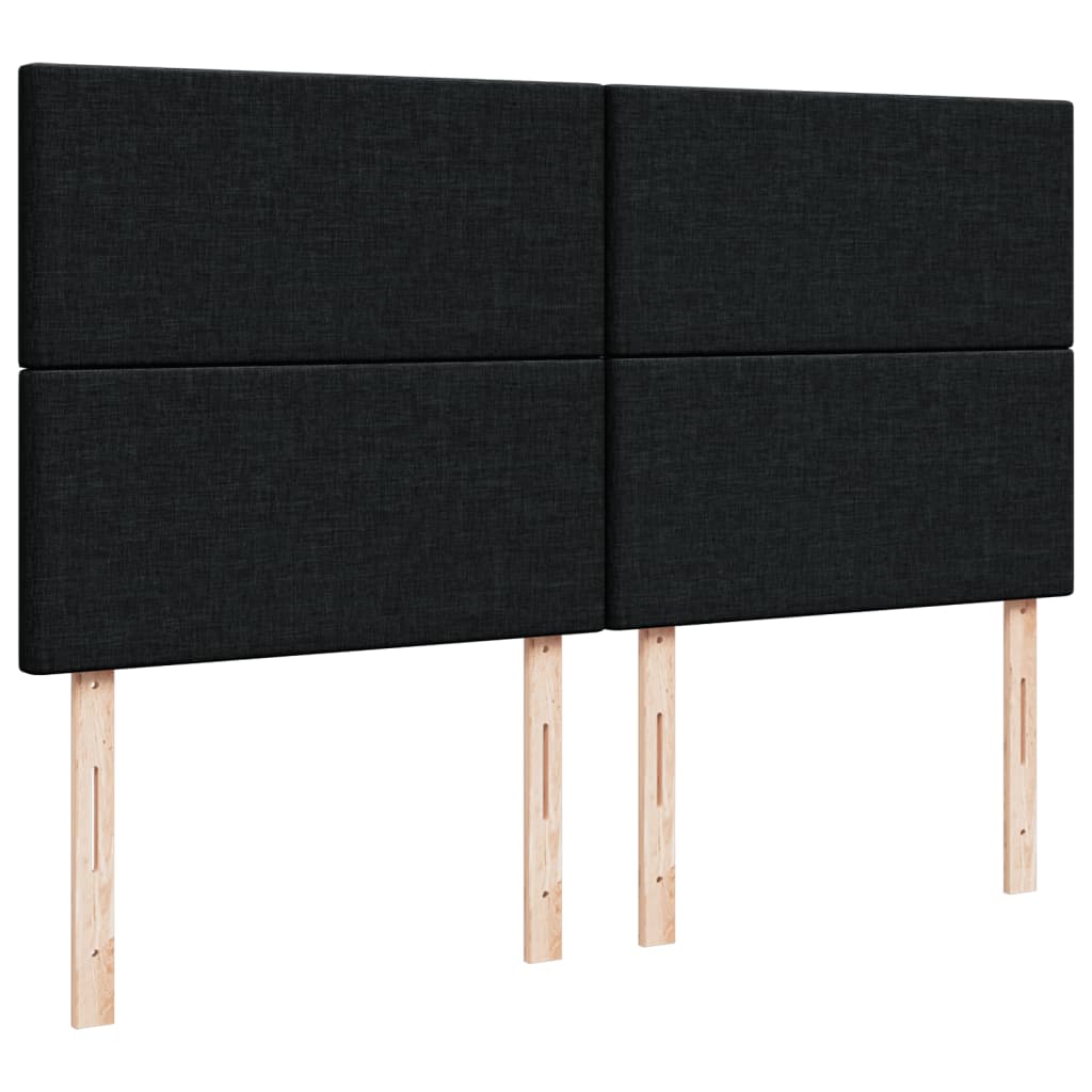 vidaXL Box spring postel s matrací černá 200x200 cm textil