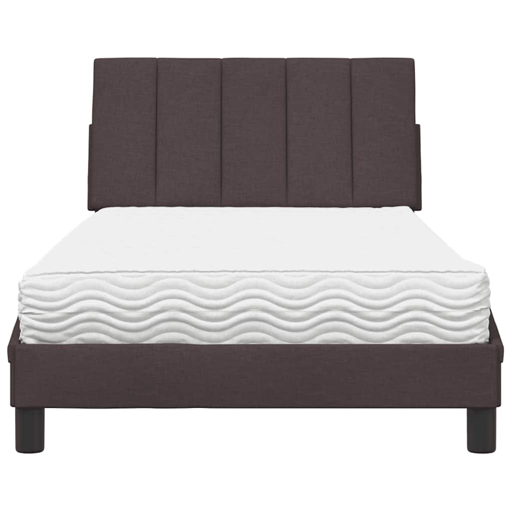 vidaXL Postel s matrací tmavě hnědá 100 x 200 cm textil
