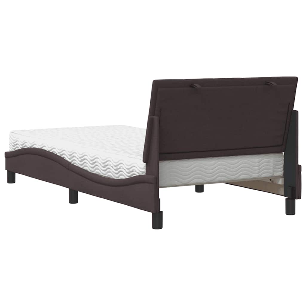 vidaXL Postel s matrací tmavě hnědá 100 x 200 cm textil