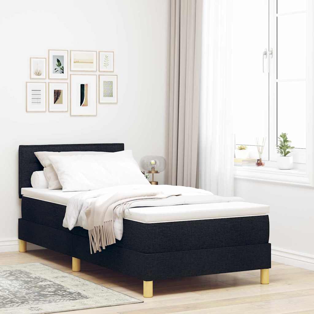 vidaXL Postel s boxspringem s polštářem Černá 100 x 200 cm textil