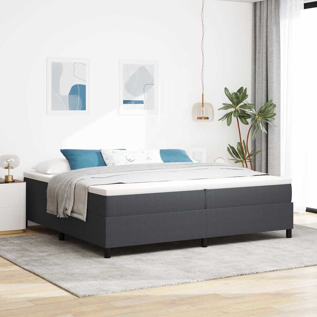 vidaXL Postel s boxspringem Tmavě šedá a bílá 200 x 200 cm