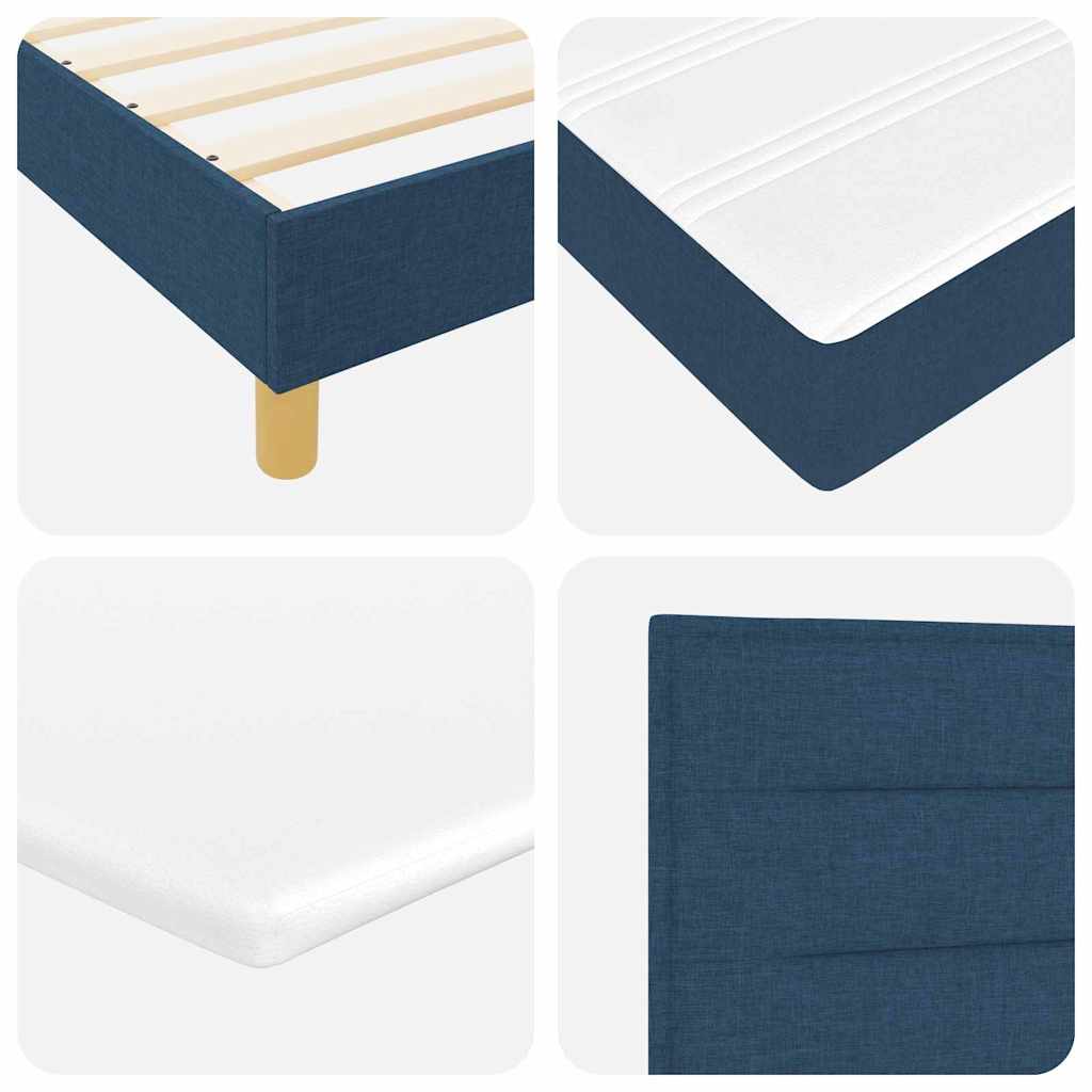 vidaXL Postel boxspring s matrací s matrací Modrá 90 x 200 cm textil