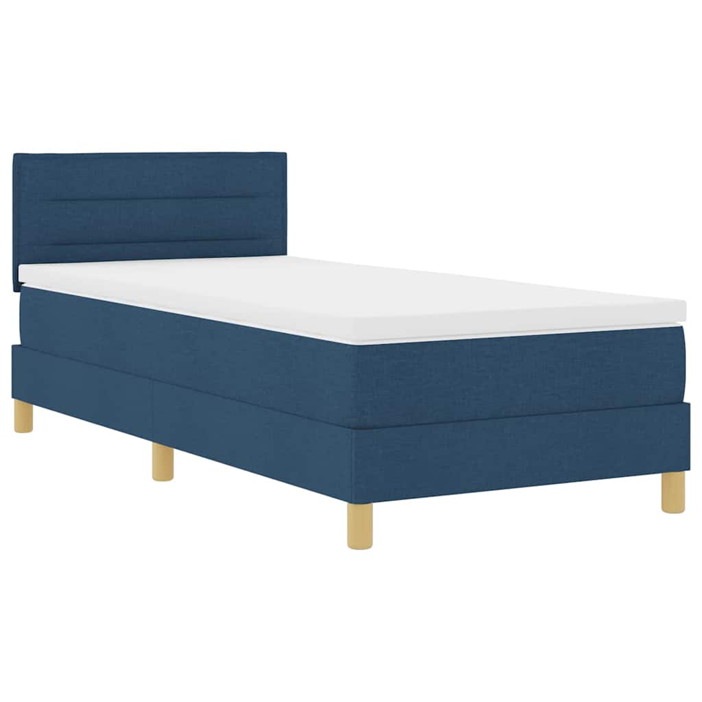 vidaXL Postel boxspring s matrací s matrací Modrá 90 x 200 cm textil