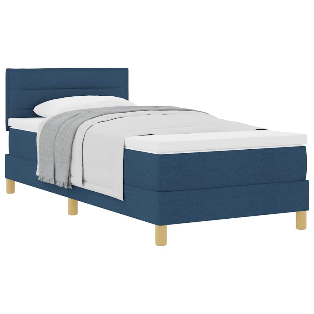 vidaXL Postel boxspring s matrací s matrací Modrá 90 x 200 cm textil