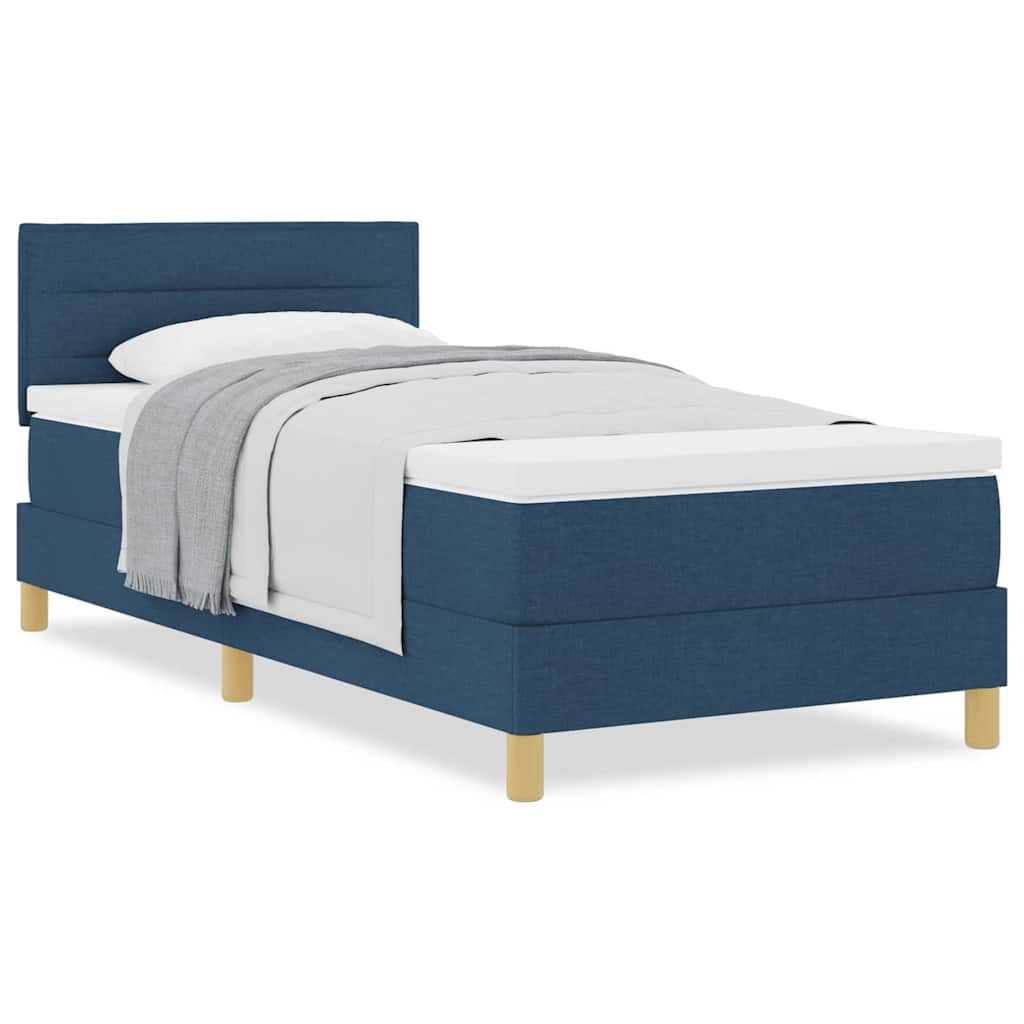 vidaXL Postel boxspring s matrací s matrací Modrá 90 x 200 cm textil