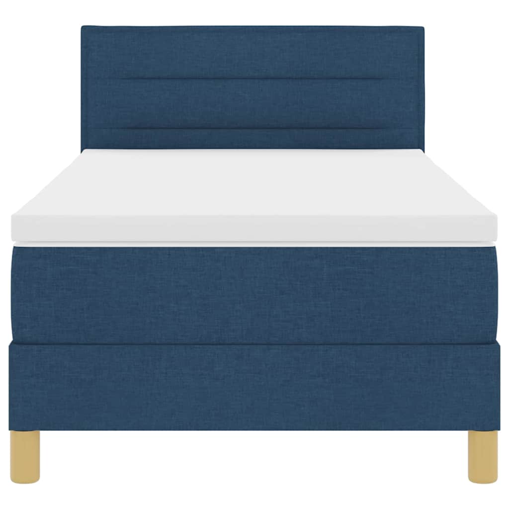 vidaXL Postel boxspring s matrací s matrací Modrá 90 x 200 cm textil