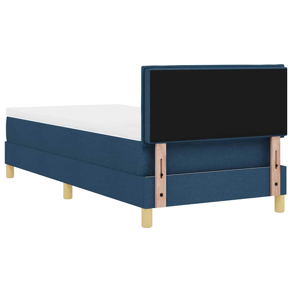vidaXL Postel boxspring s matrací s matrací Modrá 90 x 200 cm textil