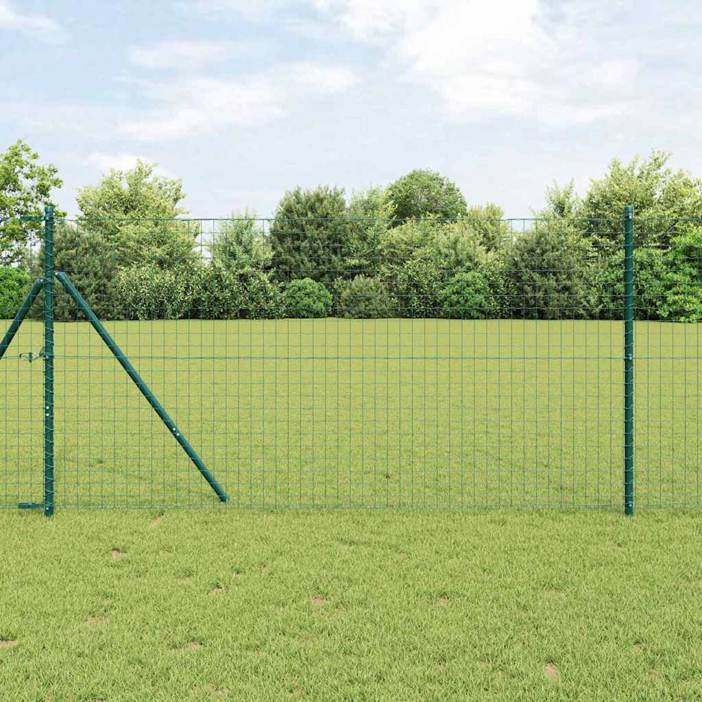 Levně vidaXL Plot s sloupkem Zelená 1,2 x 25 m Ocel a PVC