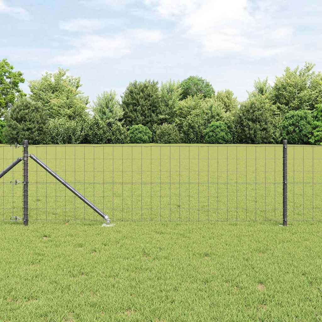Levně vidaXL Plot s sloupkem Šedá 0,6 x 25 m Ocel a PVC