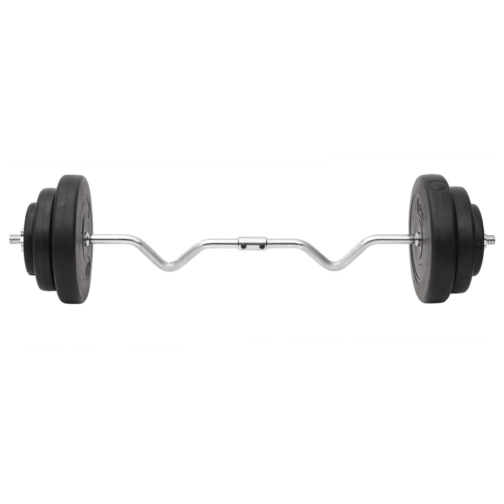 vidaXL Sada lomené obouruční a jednoručních činek se závažím 60 kg