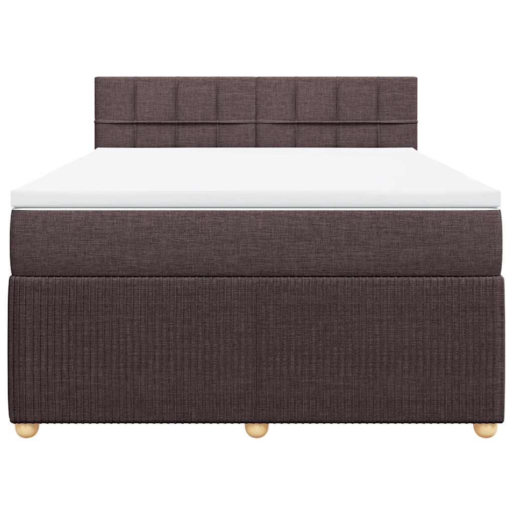 vidaXL Box spring postel s matrací tmavě hnědá 140x190 cm textil