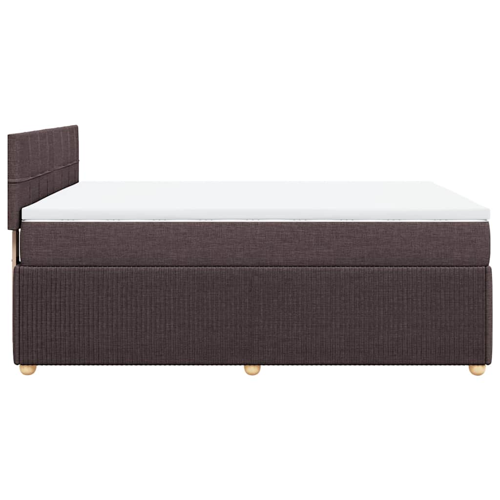 vidaXL Box spring postel s matrací tmavě hnědá 140x190 cm textil