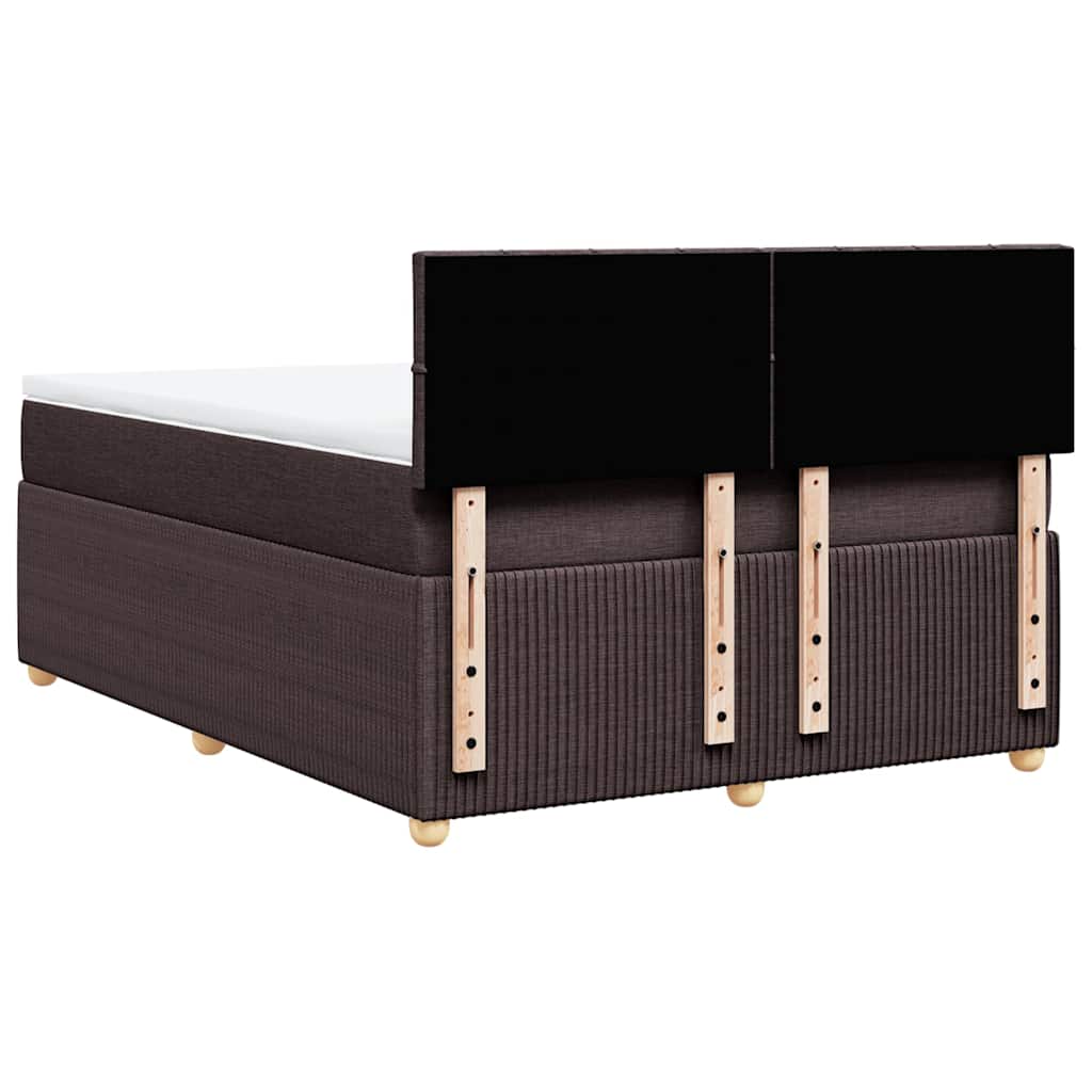 vidaXL Box spring postel s matrací tmavě hnědá 140x190 cm textil