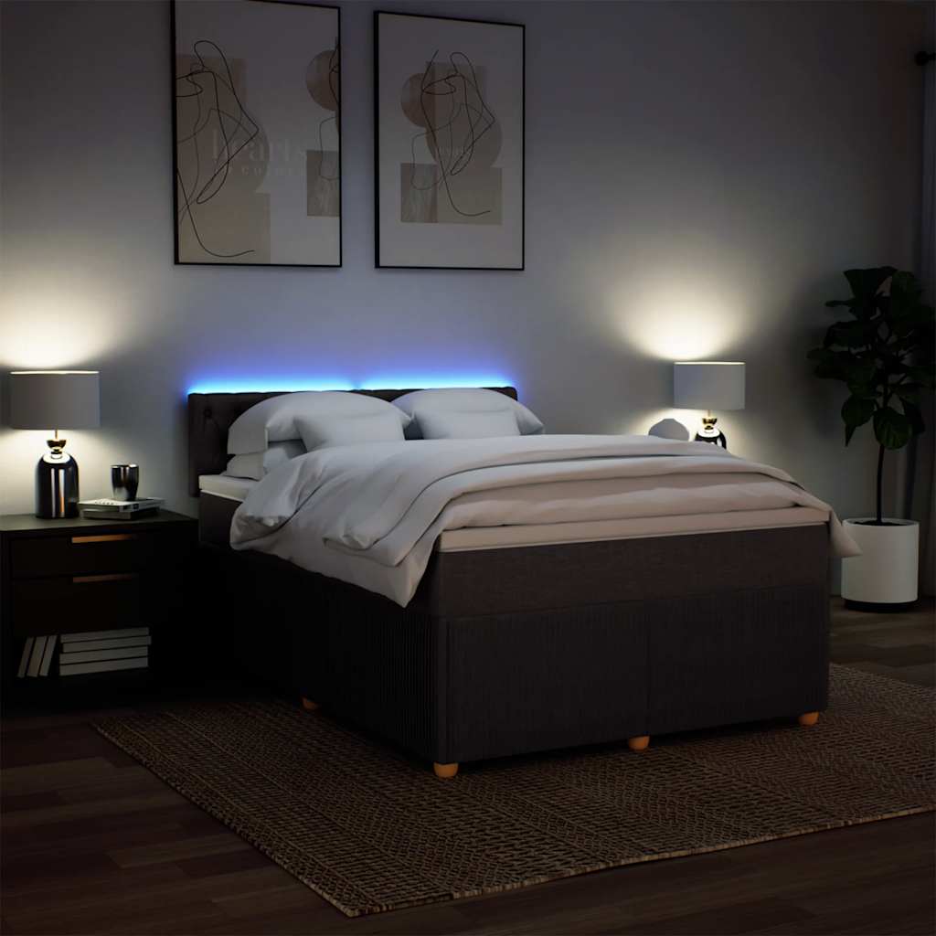 vidaXL Box spring postel s matrací tmavě hnědá 140x190 cm textil