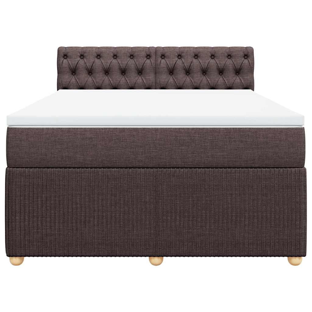 vidaXL Box spring postel s matrací tmavě hnědá 140x190 cm textil