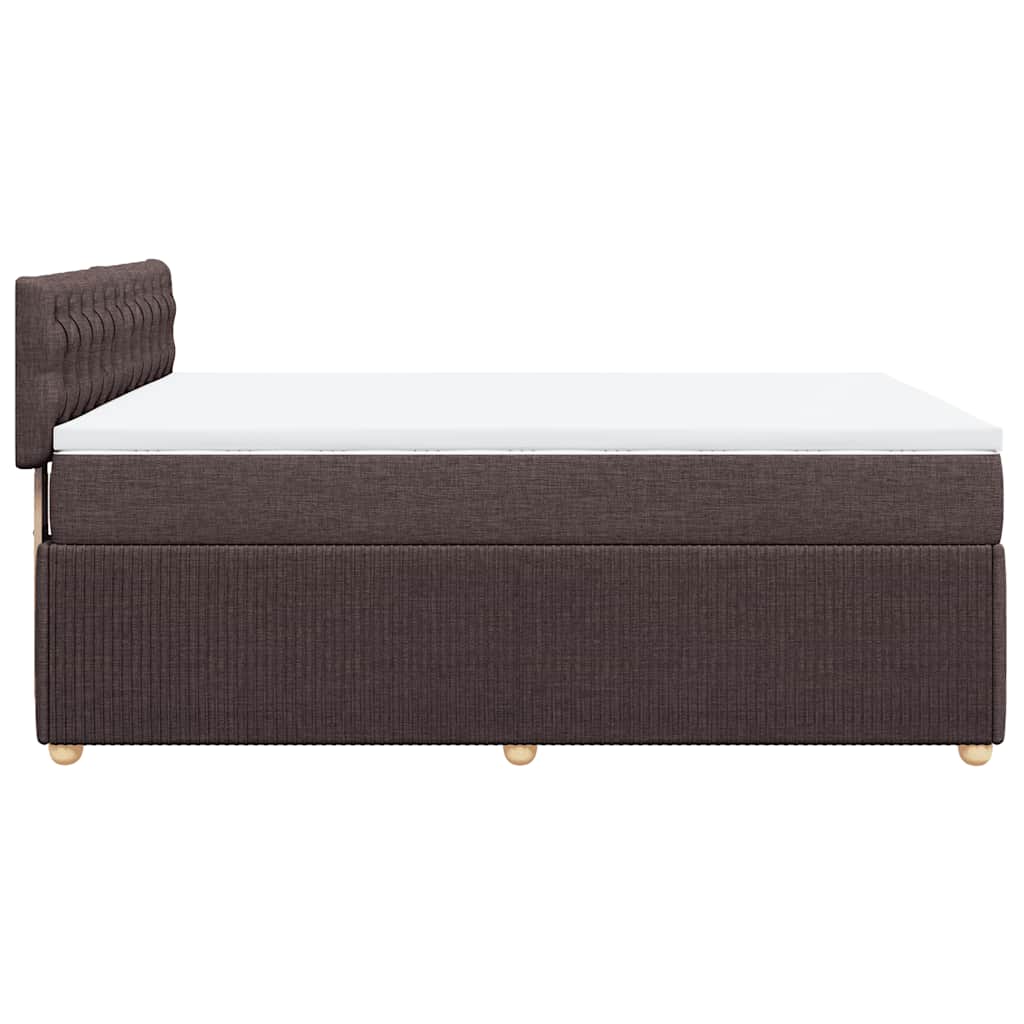 vidaXL Box spring postel s matrací tmavě hnědá 140x190 cm textil