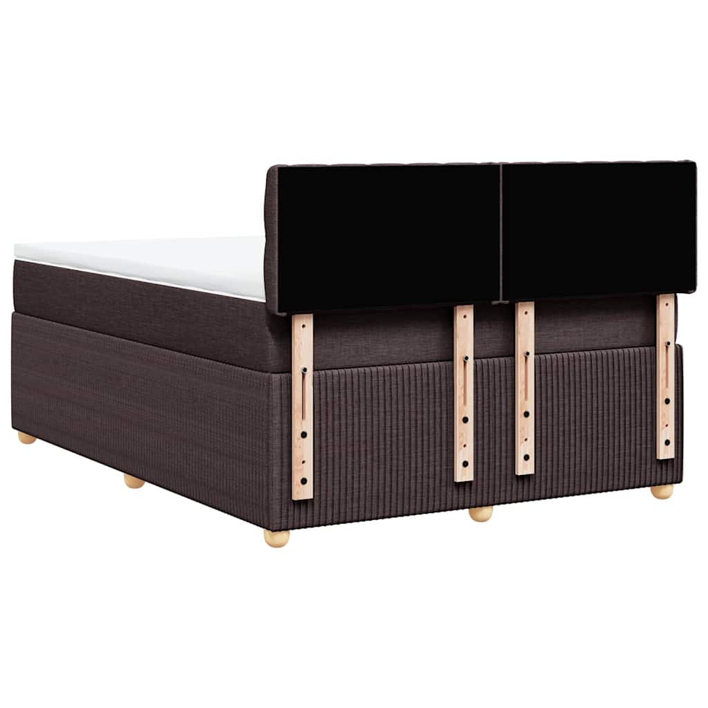 vidaXL Box spring postel s matrací tmavě hnědá 140x190 cm textil