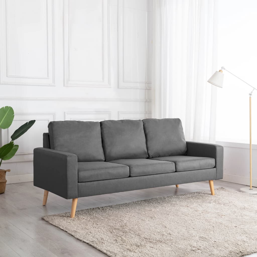 Levně vidaXL 3dílná pohovka světle šedá textil