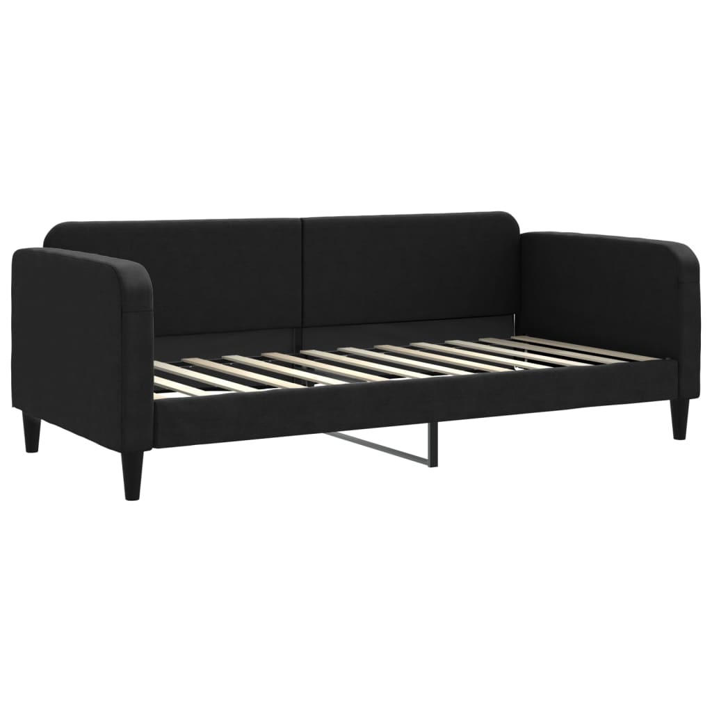 vidaXL Válenda s přistýlkou a zásuvkami černá 90 x 200 cm textil
