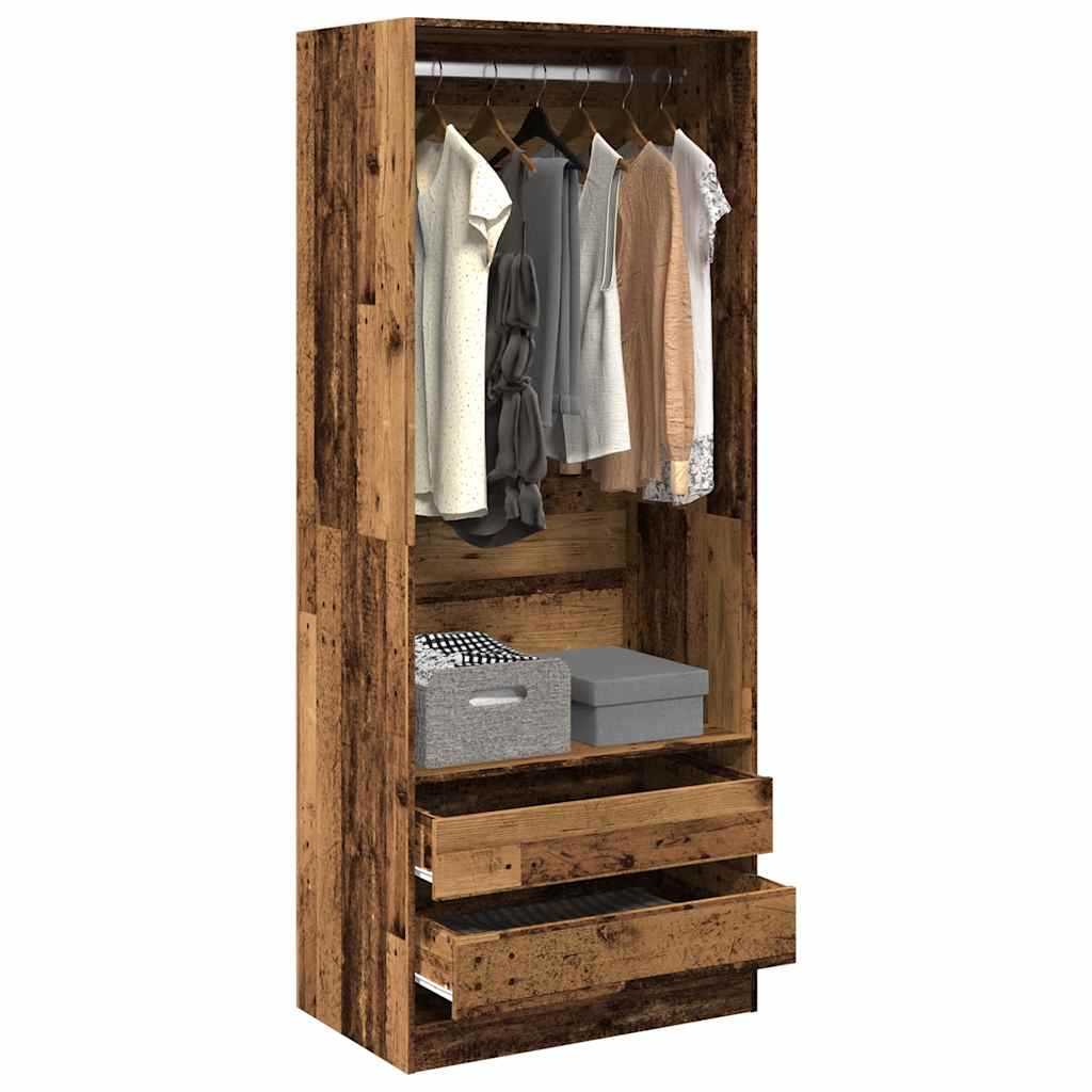 Levně vidaXL Šatní skříň old wood 80 x 50 x 200 cm kompozitní dřevo
