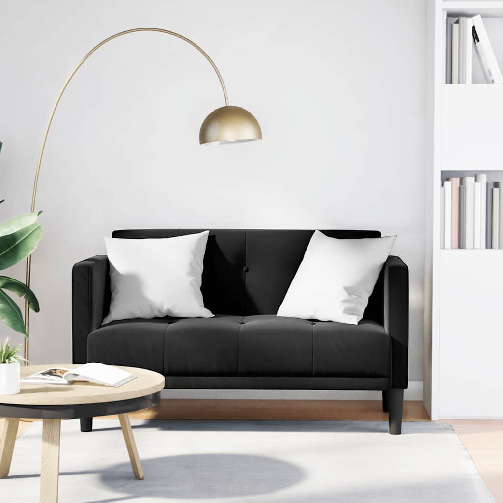 Levně vidaXL Loveseat Sofa černá 111 cm samet