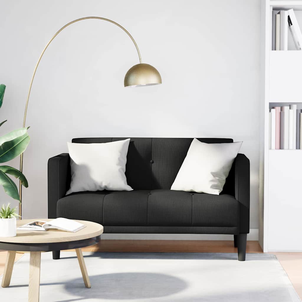 Levně vidaXL Loveseat Sofa černá 111 cm textil
