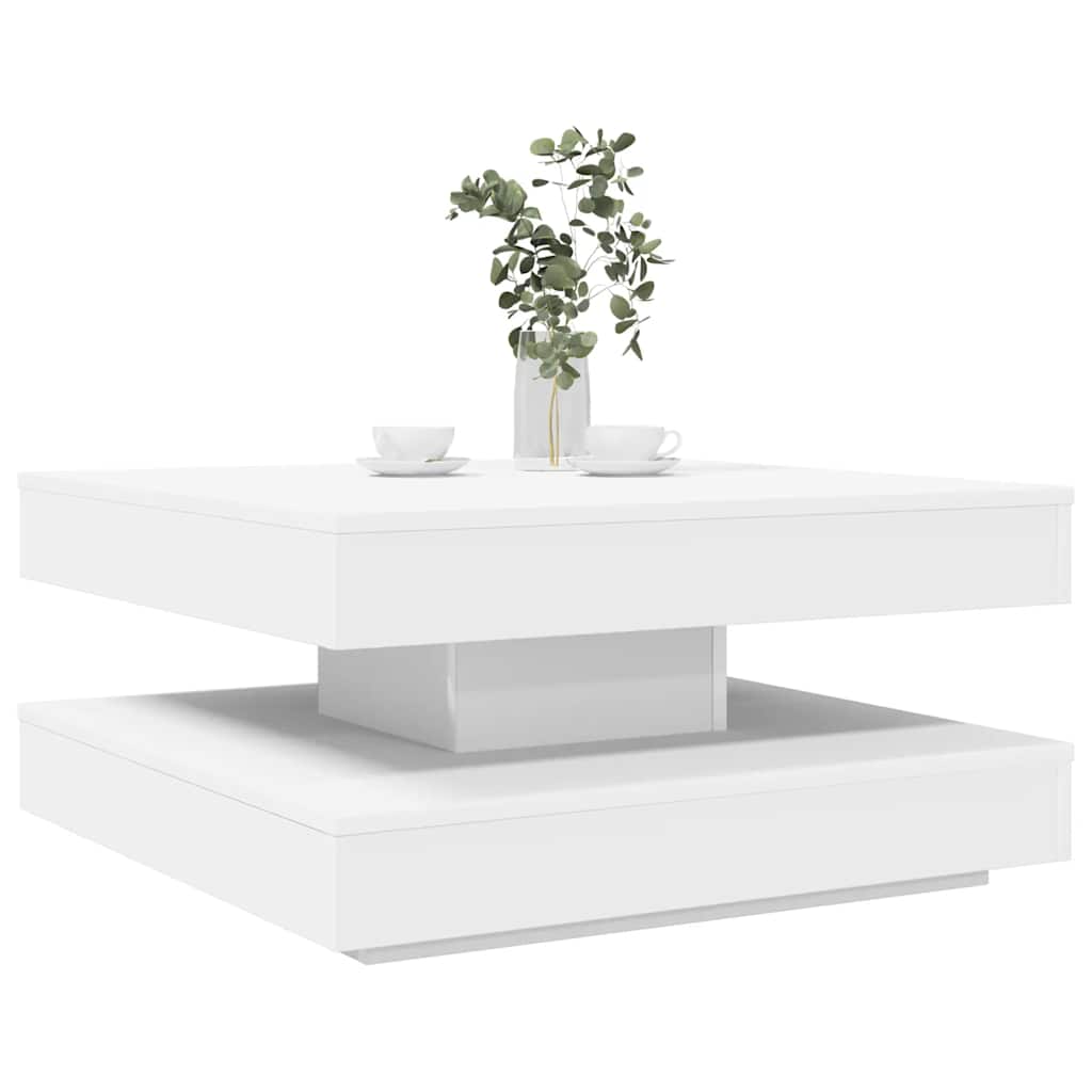 Levně vidaXL Konferenční stolek otočný o 360º bílý 70 x 70 x 34,5 cm