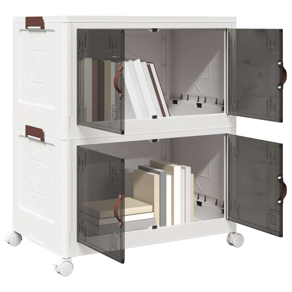 Levně vidaXL Stohovatelný úložný box na kolečkách 2-patrový 75 L 64x40x76 cm