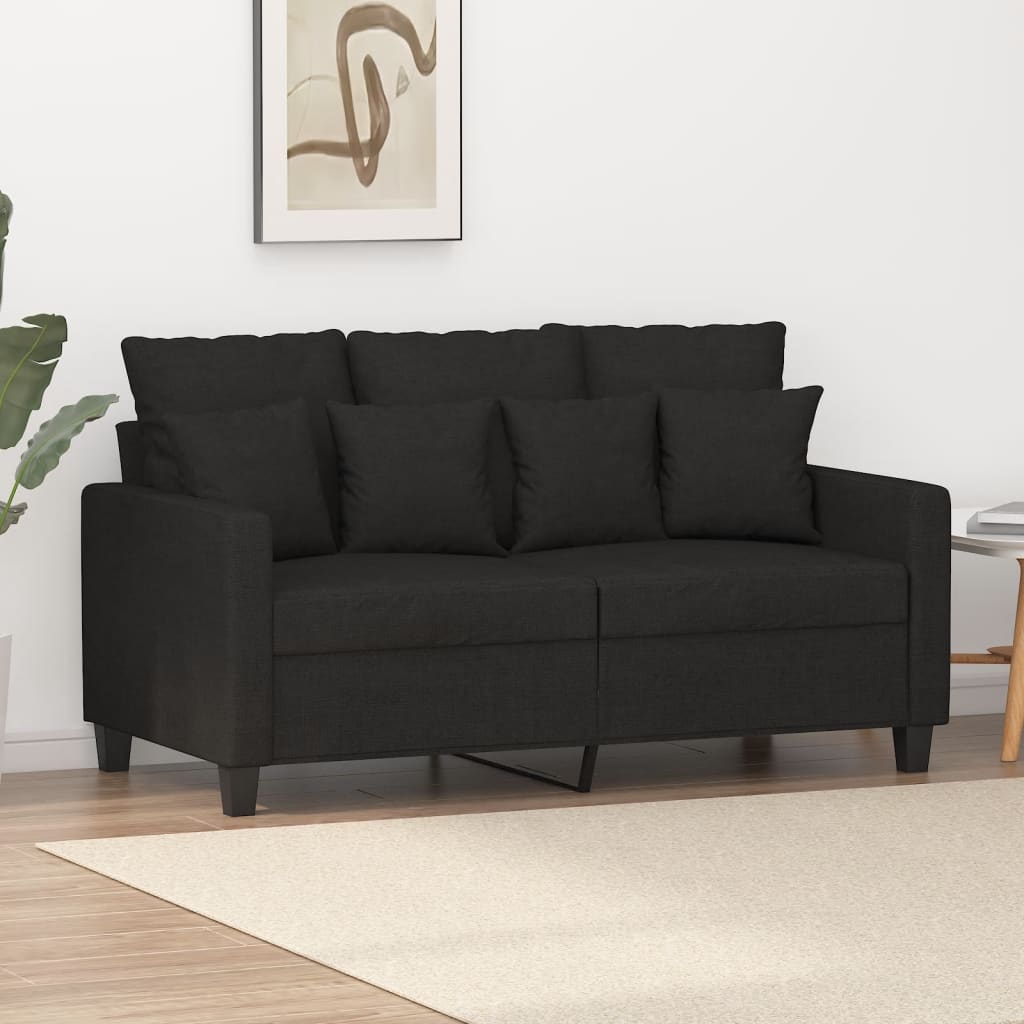 Levně vidaXL 2místná pohovka černá 120 cm textil