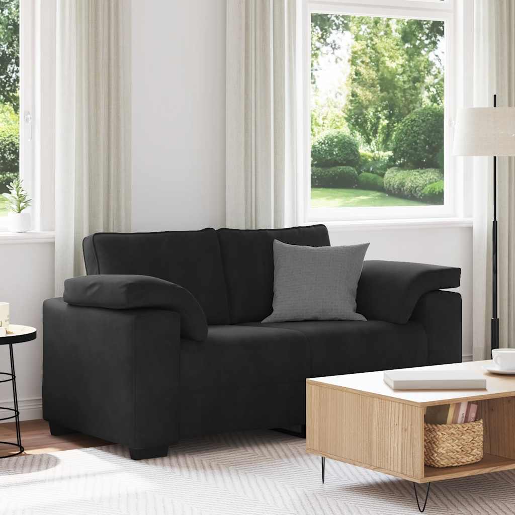 Levně vidaXL Loveseat Sofa Černý 160x77x82 cm samet