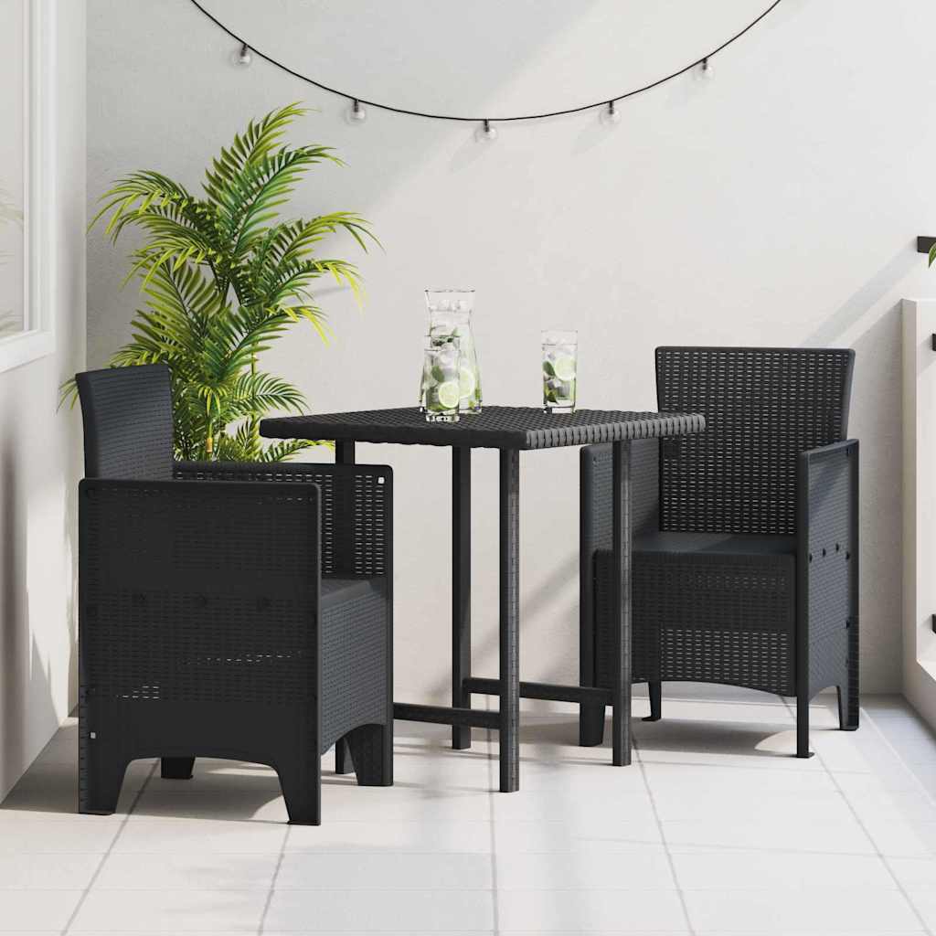 Levně vidaXL Zahradní křeslo 2 pcs Antracit 53 x 49 x 85 cm Polypropylen