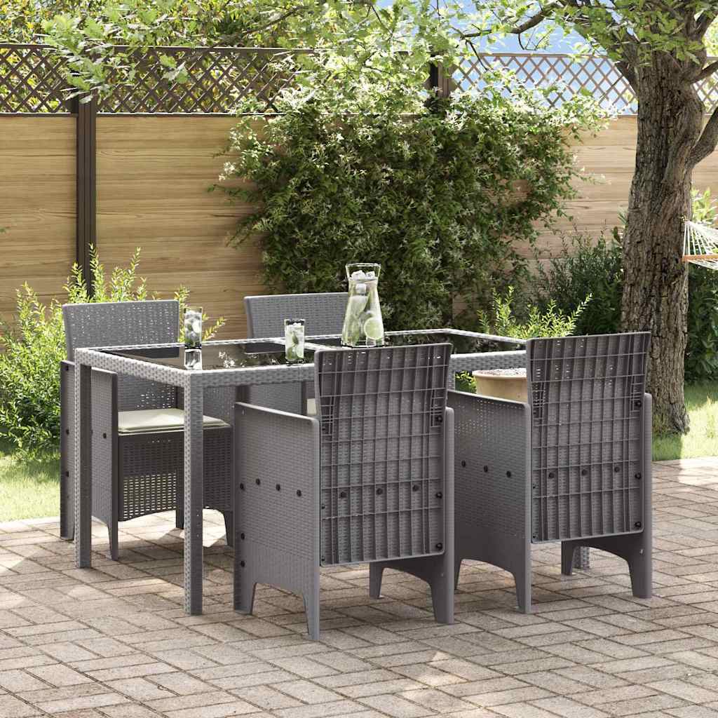 Levně vidaXL Zahradní křeslo 4 pcs Světle šedá 53 x 49 x 85 cm Polypropylen
