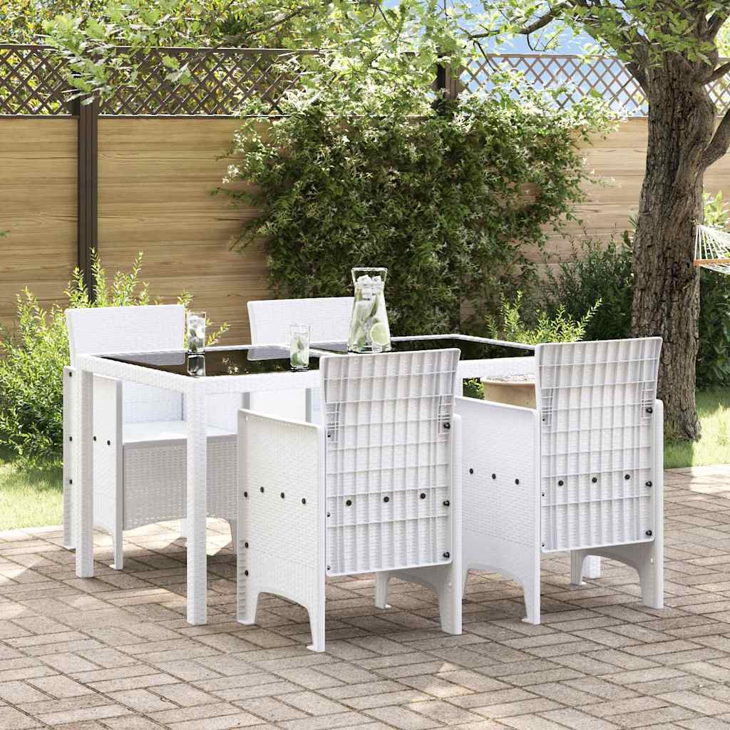 Levně vidaXL Zahradní křeslo 4 pcs Bílá 53 x 49 x 85 cm Polypropylen