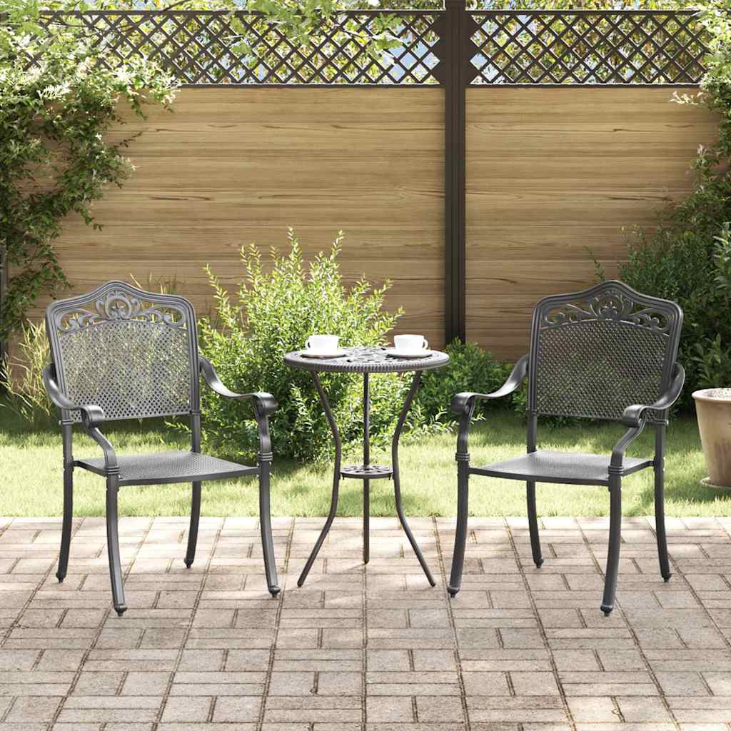Levně vidaXL Zahradní křeslo 2 pcs Černá 55 x 55 x 92,5cm Hliník