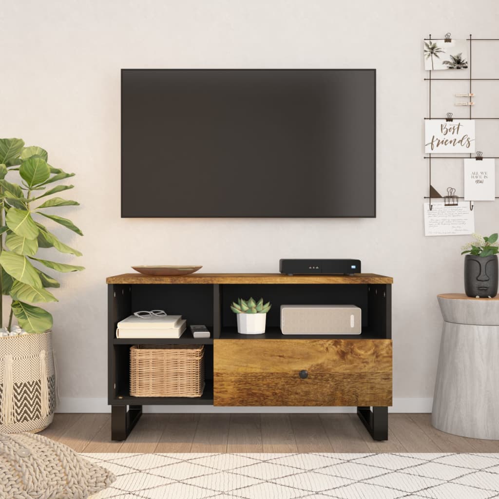 Levně vidaXL TV stolek 80 x 33 x 46 cm masivní mangovník a kompozitní dřevo