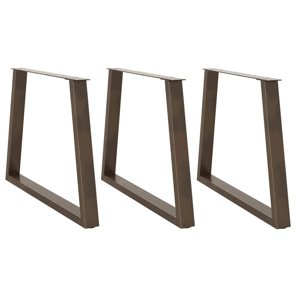 Levně vidaXL Nohy k jídelnímu stolu ve tvaru V, 3 ks, přírodní ocel, 90 x (72-73,3) cm, ocel