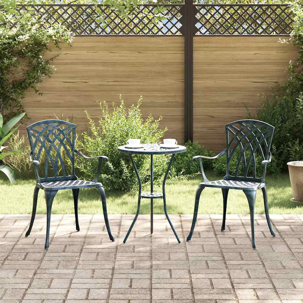 vidaXL Zahradní křeslo 2 pcs Zelená 53 x 51 x 88,5cm Hliník
