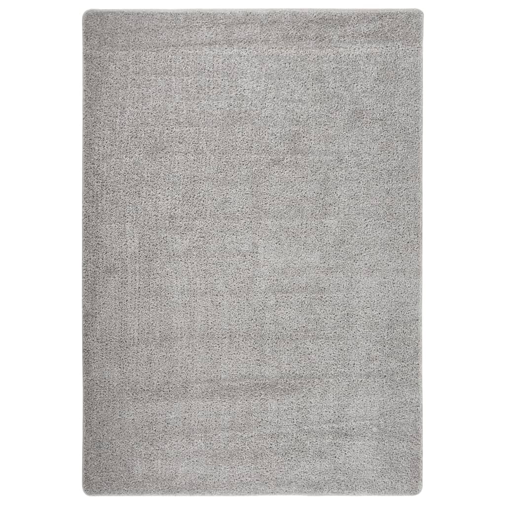 Levně vidaXL Koberec s dlouhým vlasem světle šedý 160 x 230 cm protiskluzový